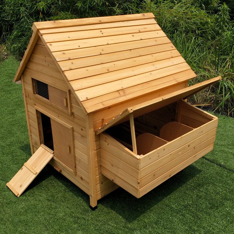 Wooden Chicken Coop with Egg Case House