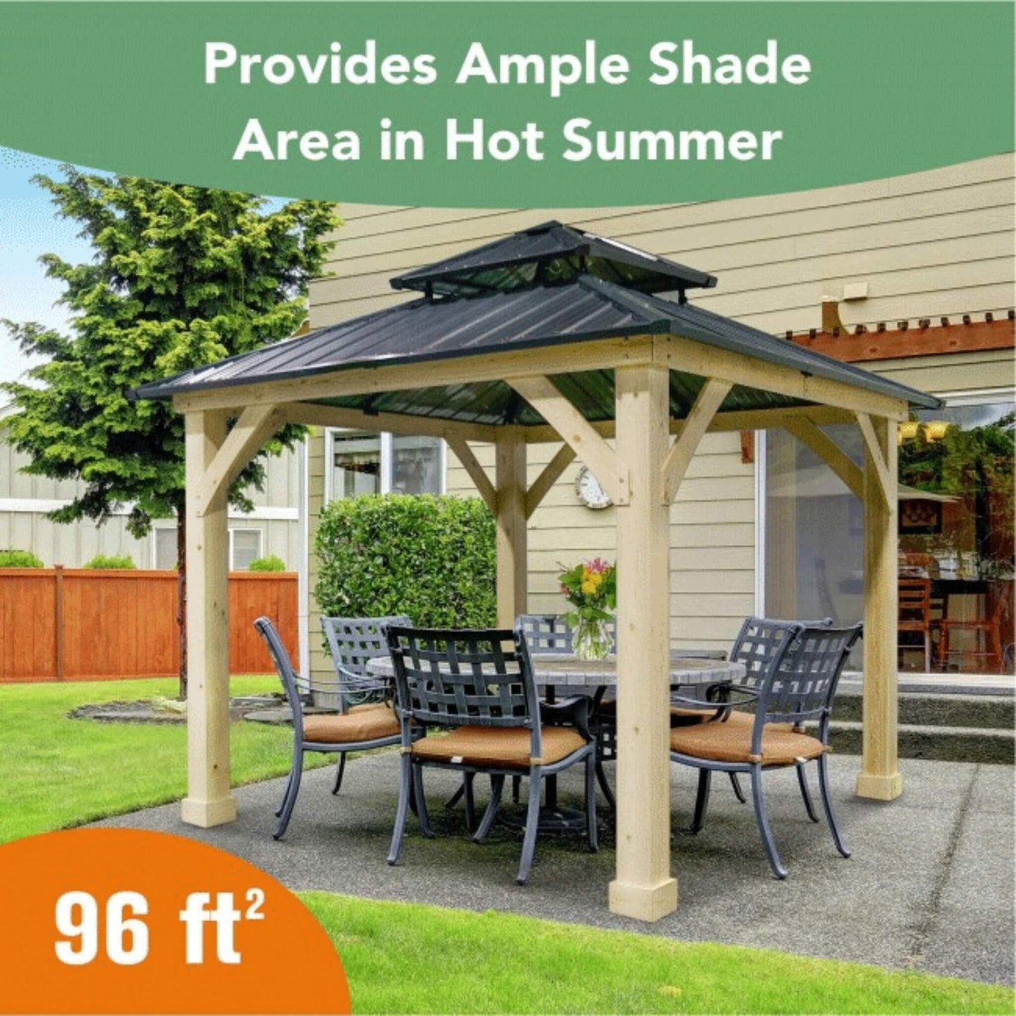 [10X10FT] Alora Premium Outdoor Patio Hardtop Gazebo W/ Double Steel Roof