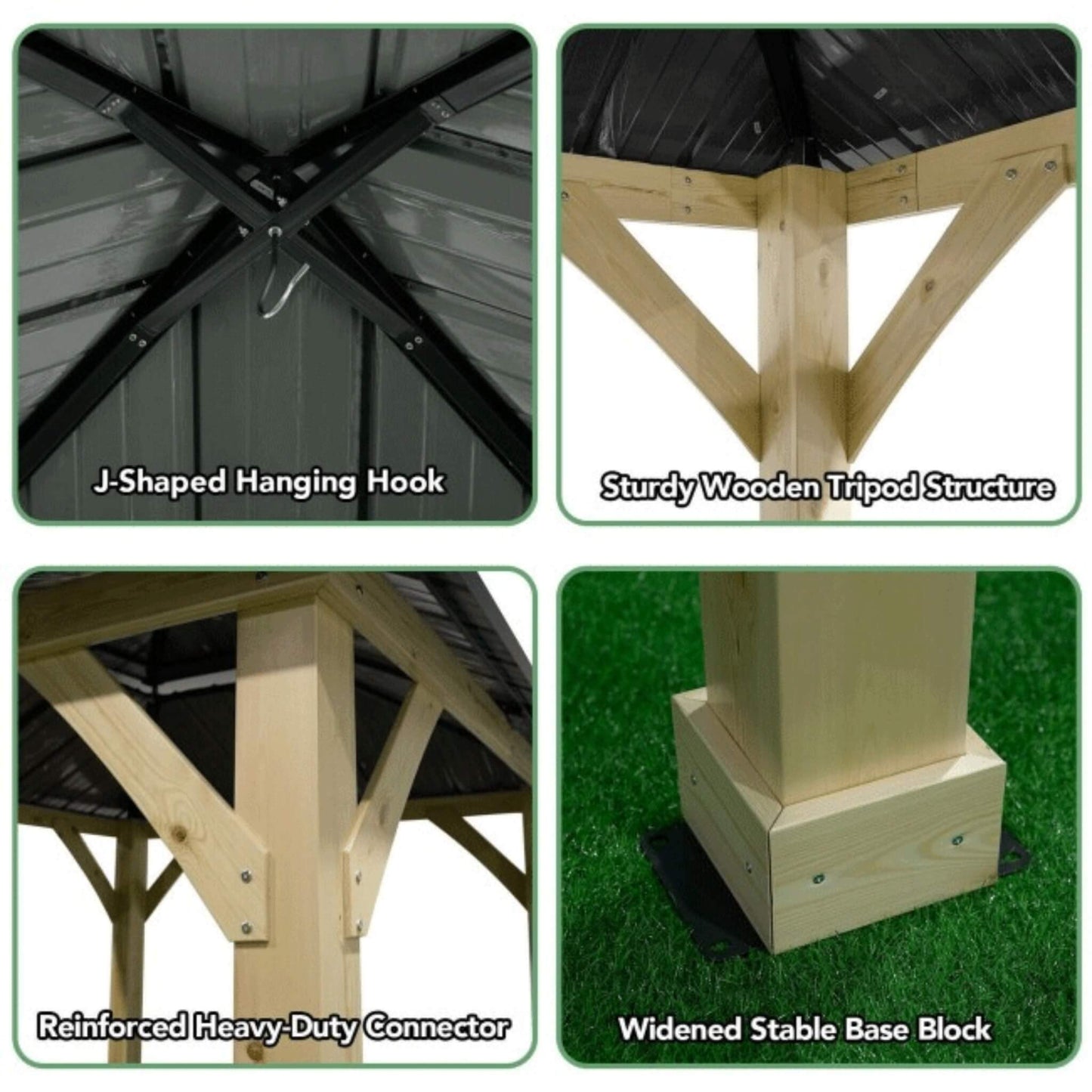 [10X10FT] Alora Premium Outdoor Patio Hardtop Gazebo W/ Double Steel Roof