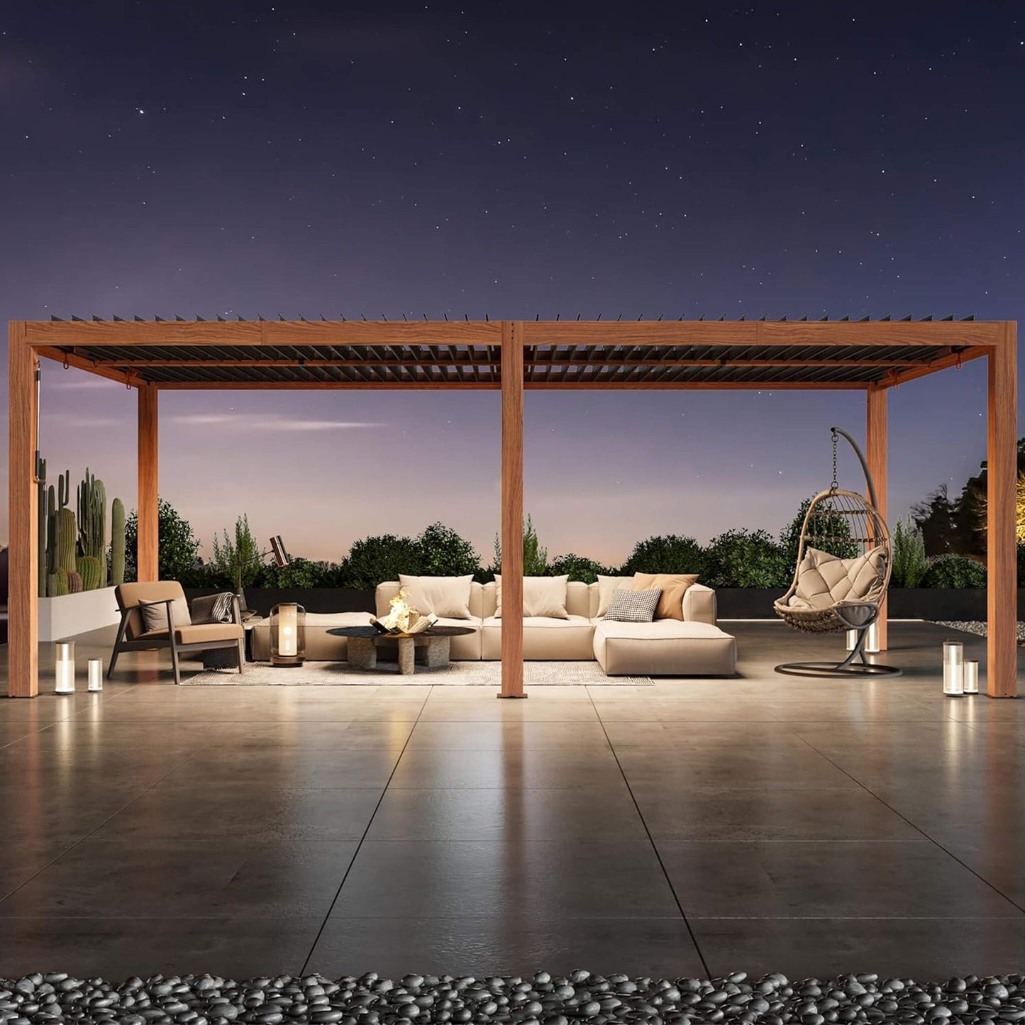 [10X20FT] Alora Heavy-Duty Luxury Outdoor Pergola With Adjustable Louvers And Integrated Drainage