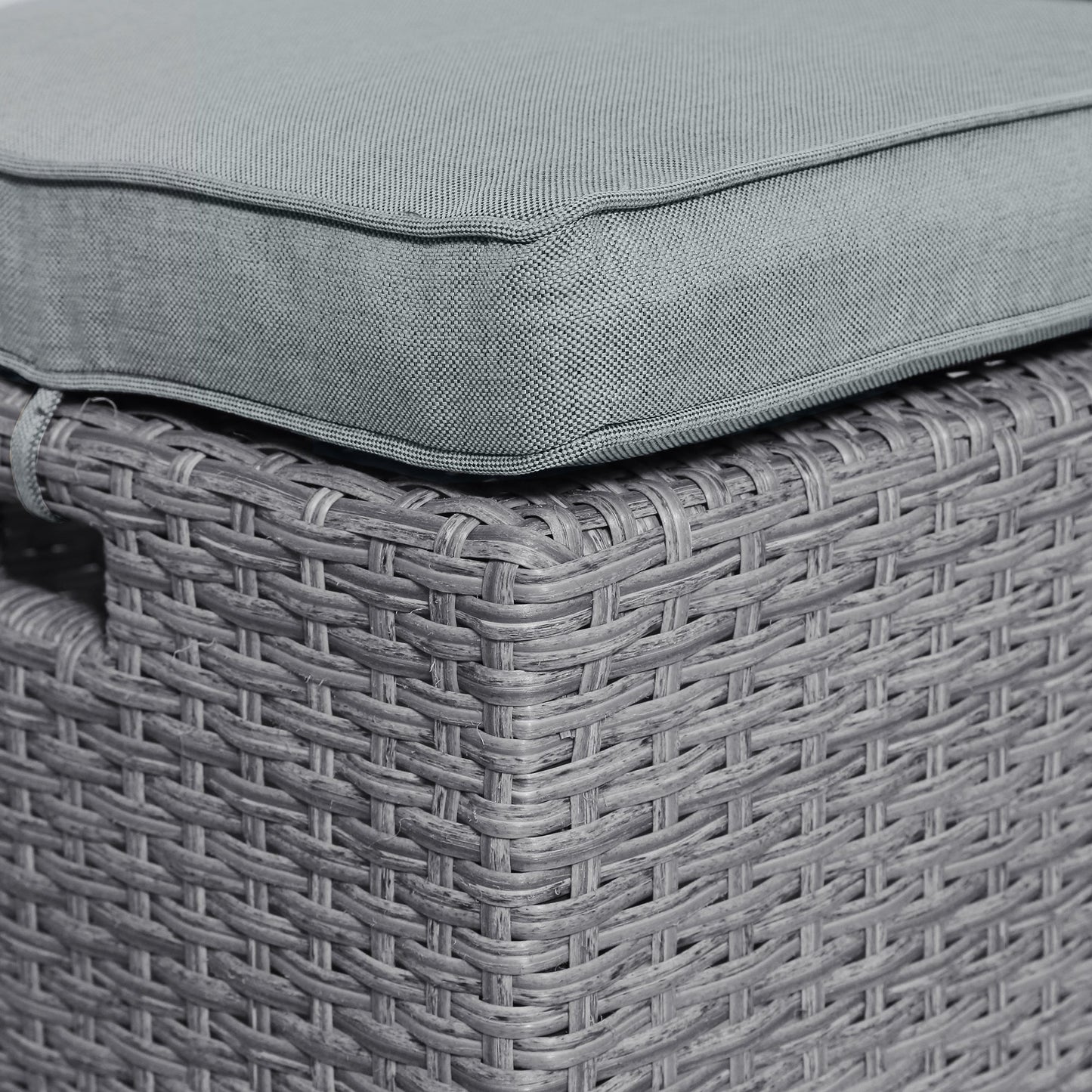 6-piece outdoor rattan wicker set chair, stool, and table (gray rattan+gray mat)