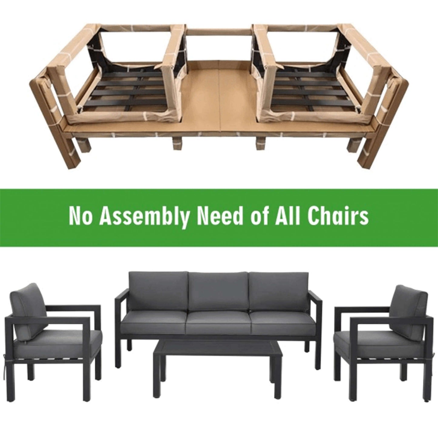 Alora 4-Piece Premium Outdoor Aluminum Furniture Set For Backyard & Poolside