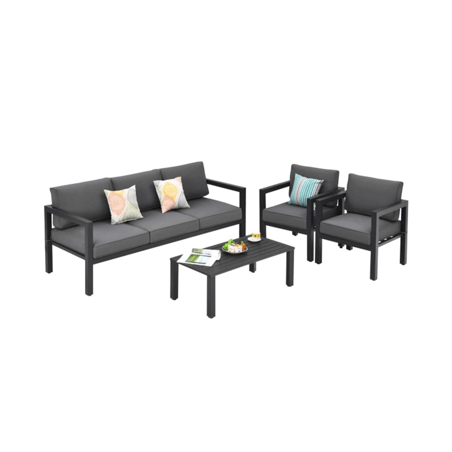 Alora 4-Piece Premium Outdoor Aluminum Furniture Set For Backyard & Poolside