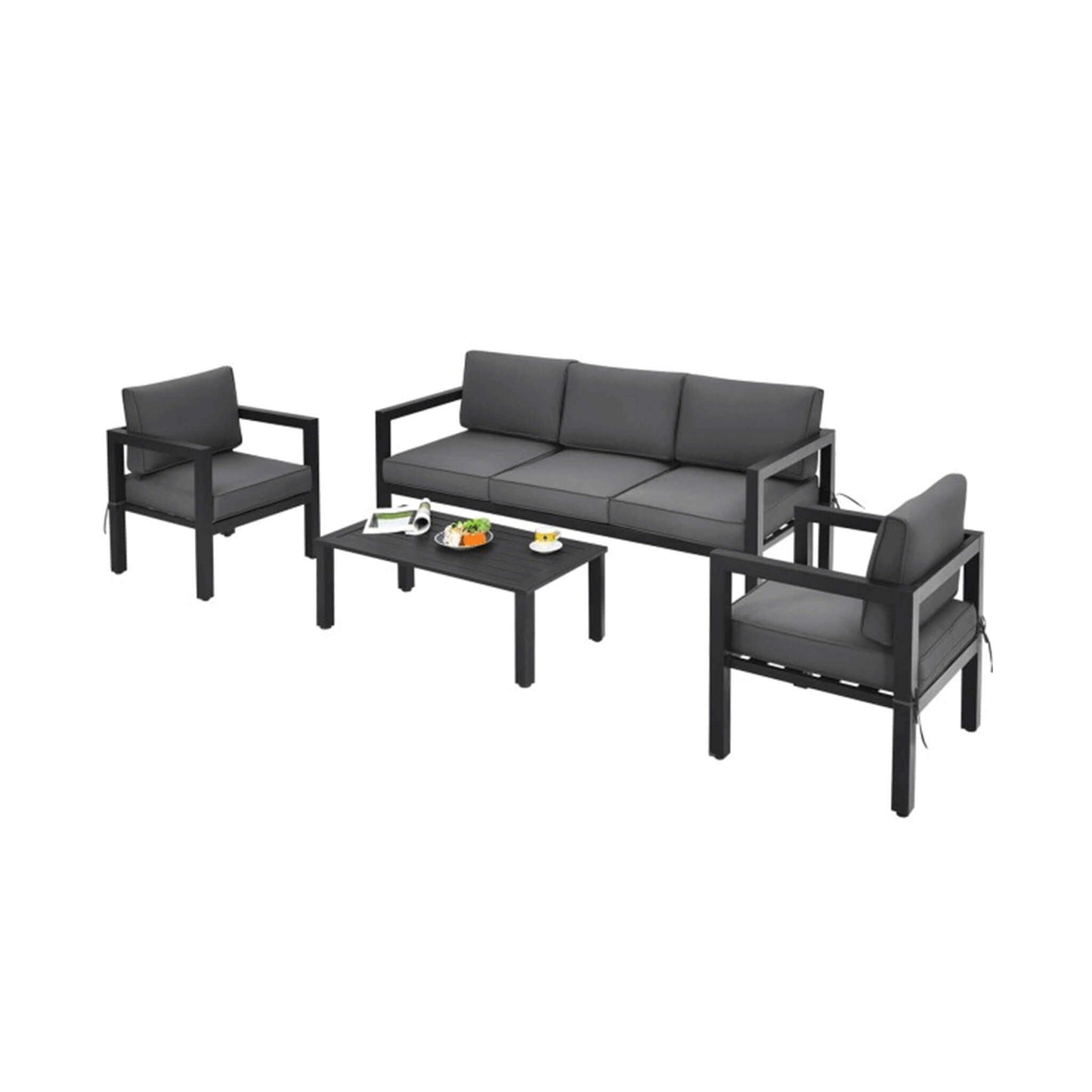 Alora 4-Piece Premium Outdoor Aluminum Furniture Set For Backyard & Poolside