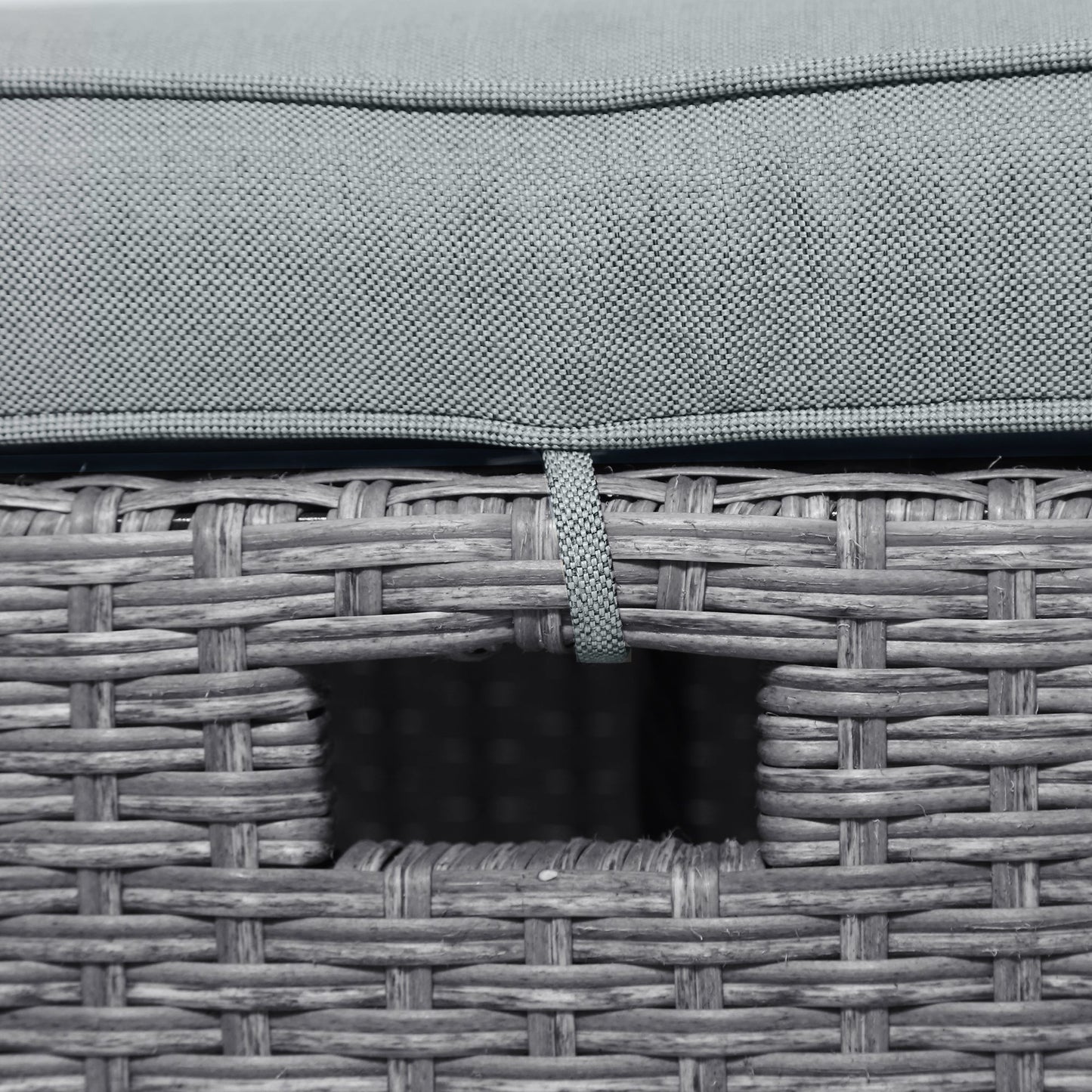6-piece outdoor rattan wicker set chair, stool, and table (gray rattan+gray mat)