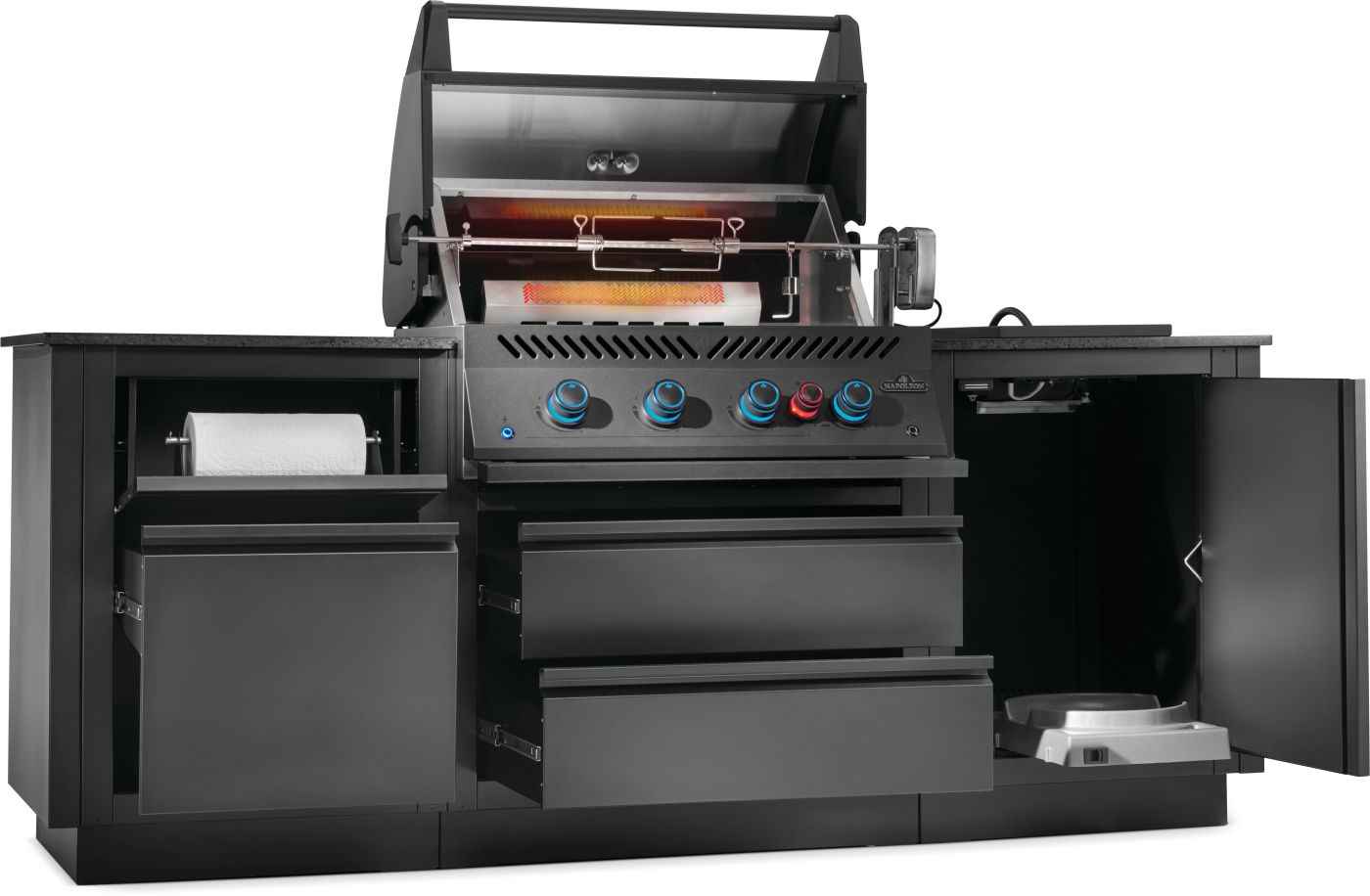 Patio Outdoor Kitchen - BloomBox Direct OASIS™ 300 with Built-in 700 Series 32" Gas Grill