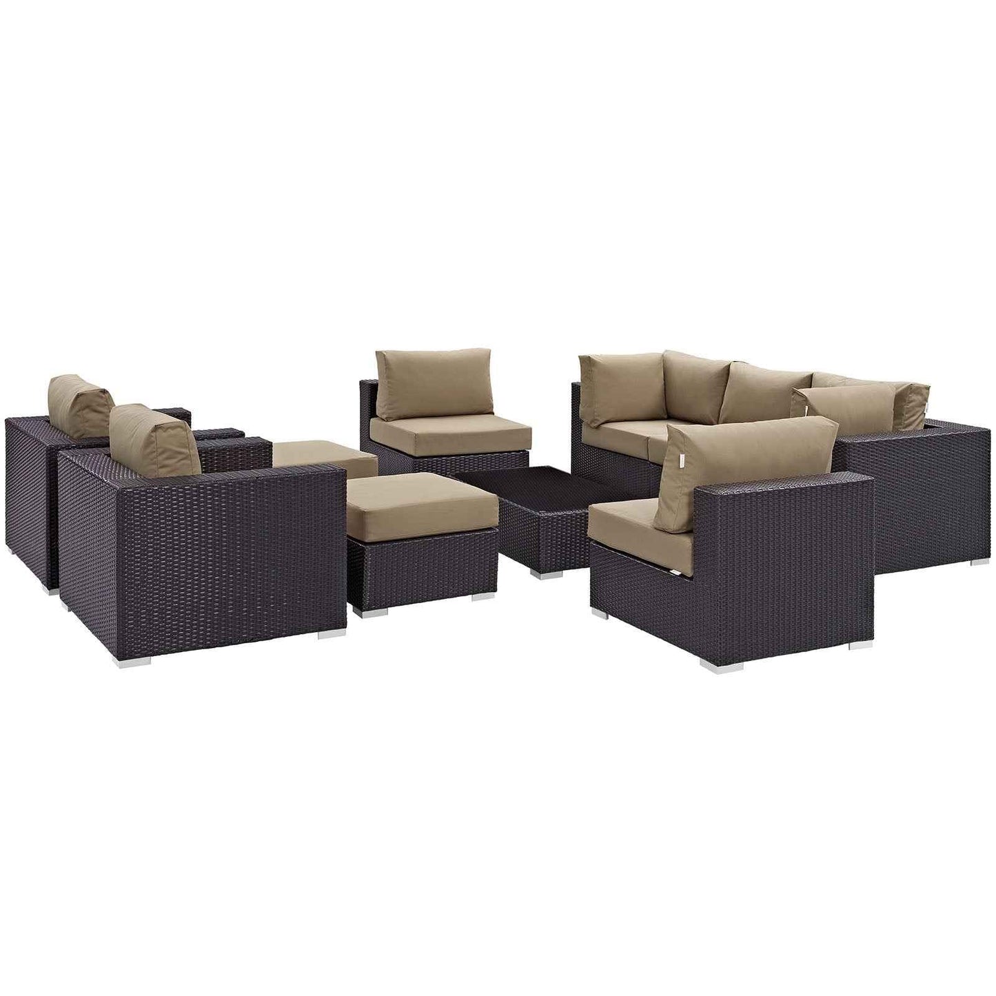 Outdoor Sectional Set - 10-Piece Convene Lounge Set by Modway