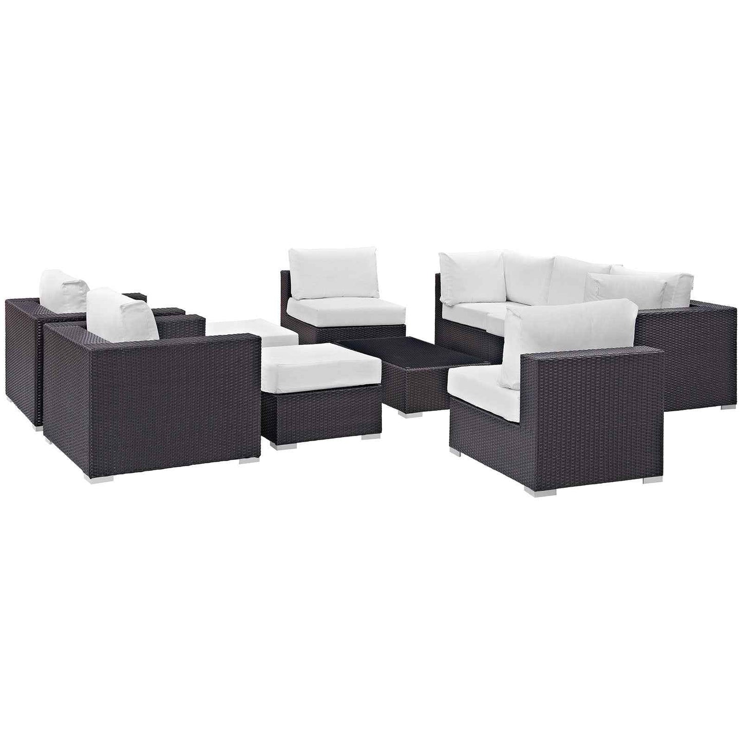 Outdoor Sectional Set - 10-Piece Convene Lounge Set by Modway