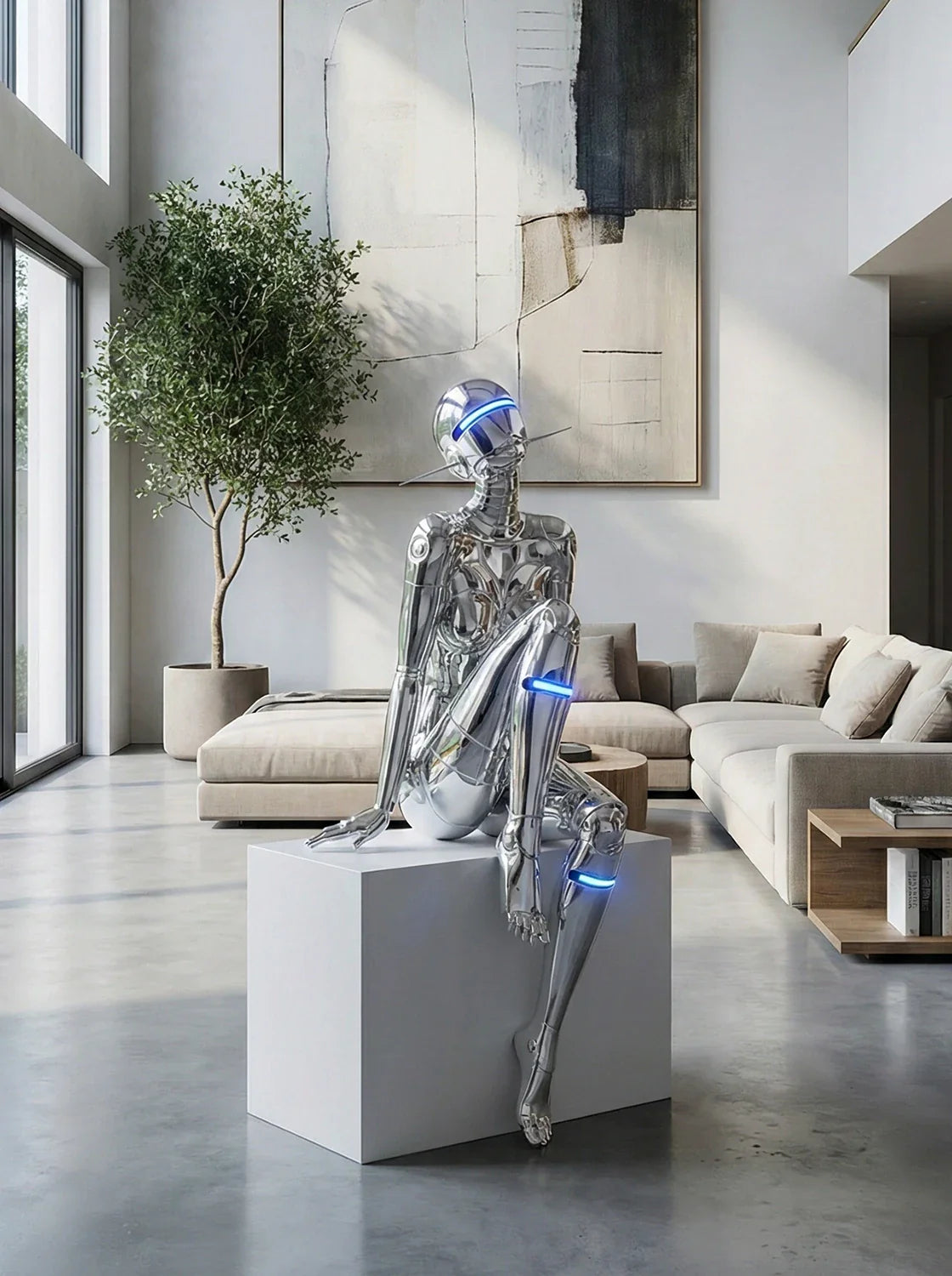 Mechanical Technology Goddess Sculpture Floor Lamp