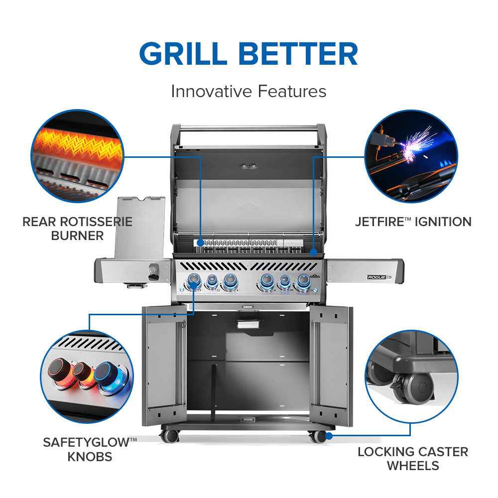Gas Grill Rogue PRO‑S 525 RSIB with Infrared Side and Rear Burners