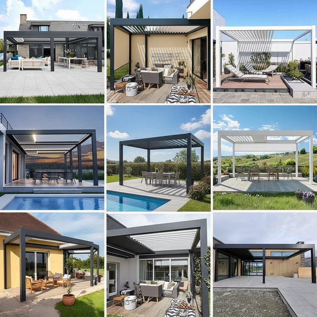 Garden Gazebo Pergola Patio Canopy Greenhouse Pavilion Carports Covers Aluminum Powder Coated for Villa Swimming Pool pergola