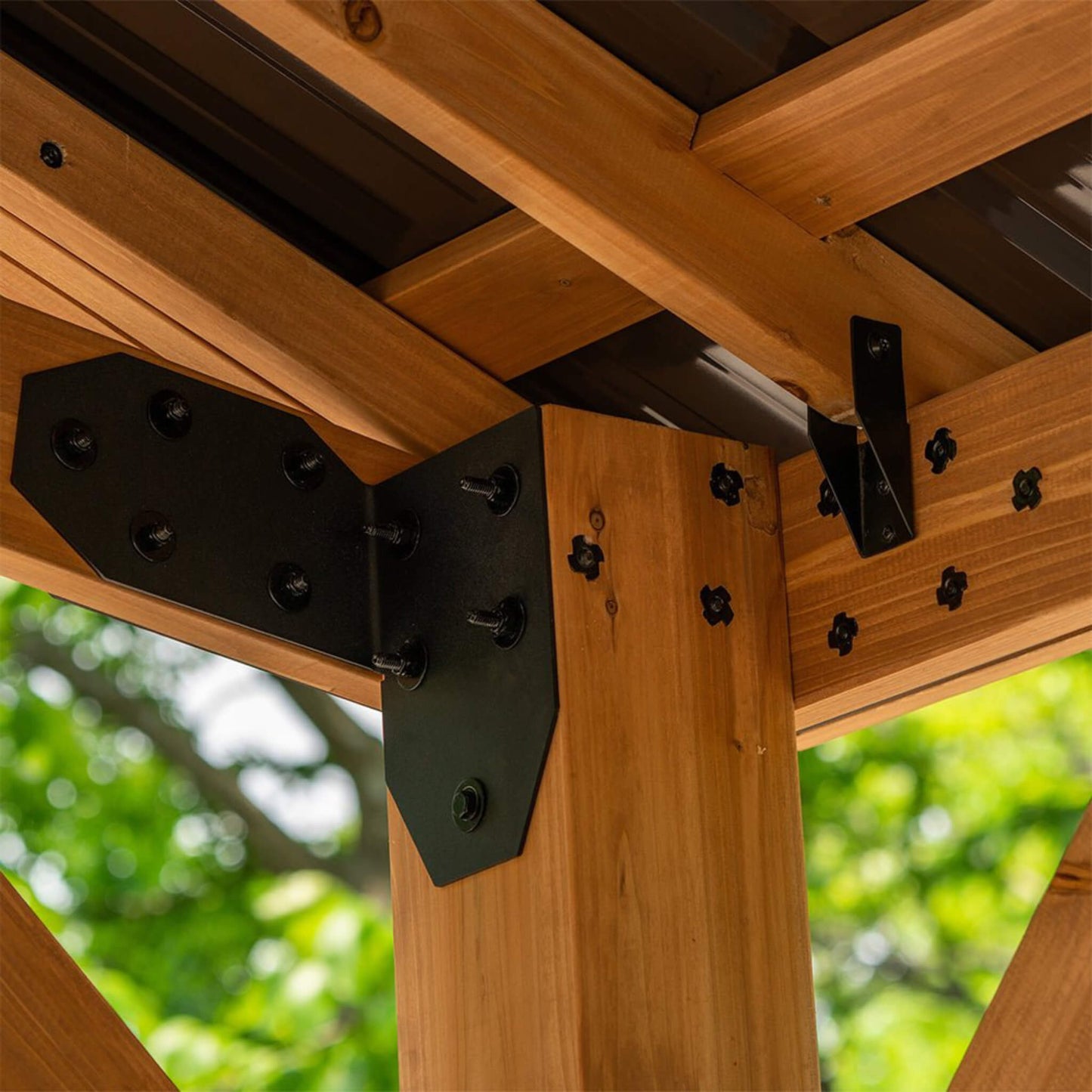 [12X20FT] Alora Premium All Cedar Wooden Carport Pavilion Gazebo With Sloped Hardtop Steel Roof