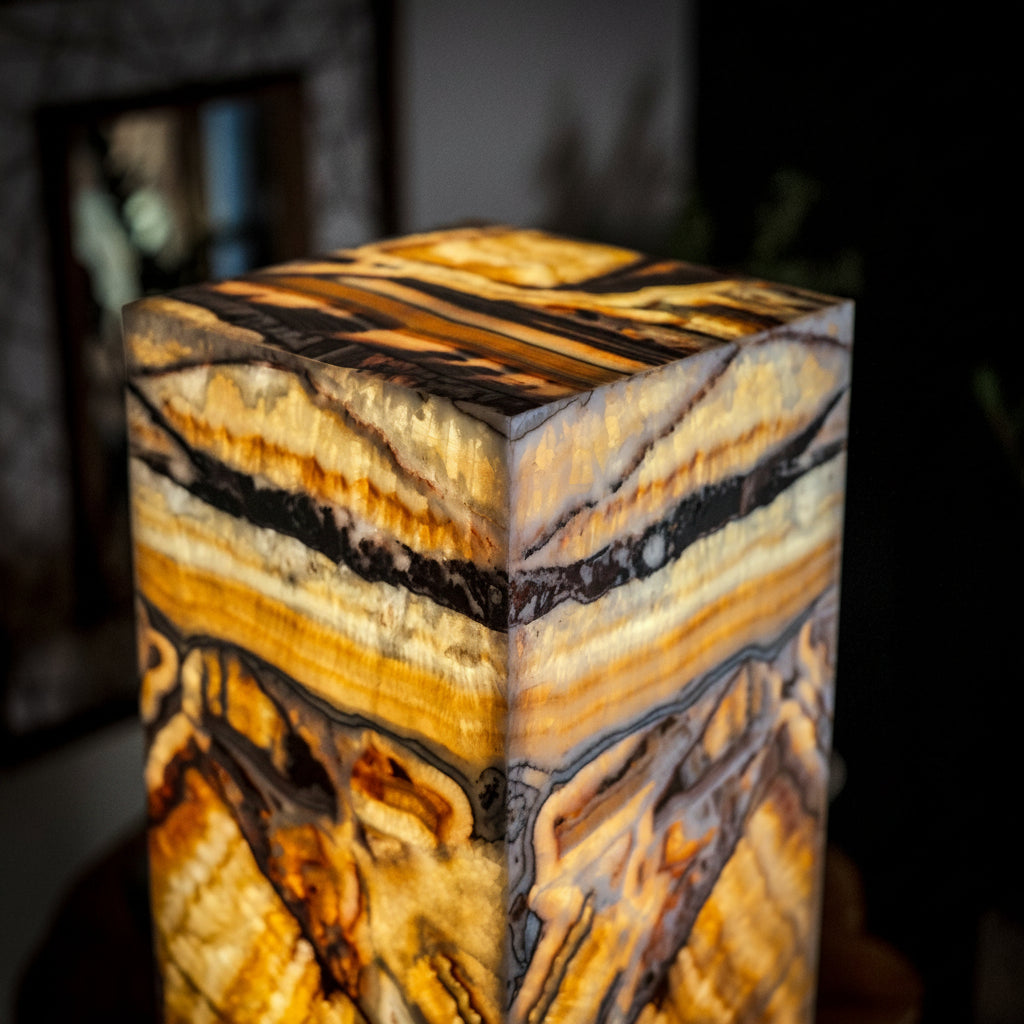 Aqua Onyx Floor Lamp - Small - 37.5"H x 12"W - Square - #3