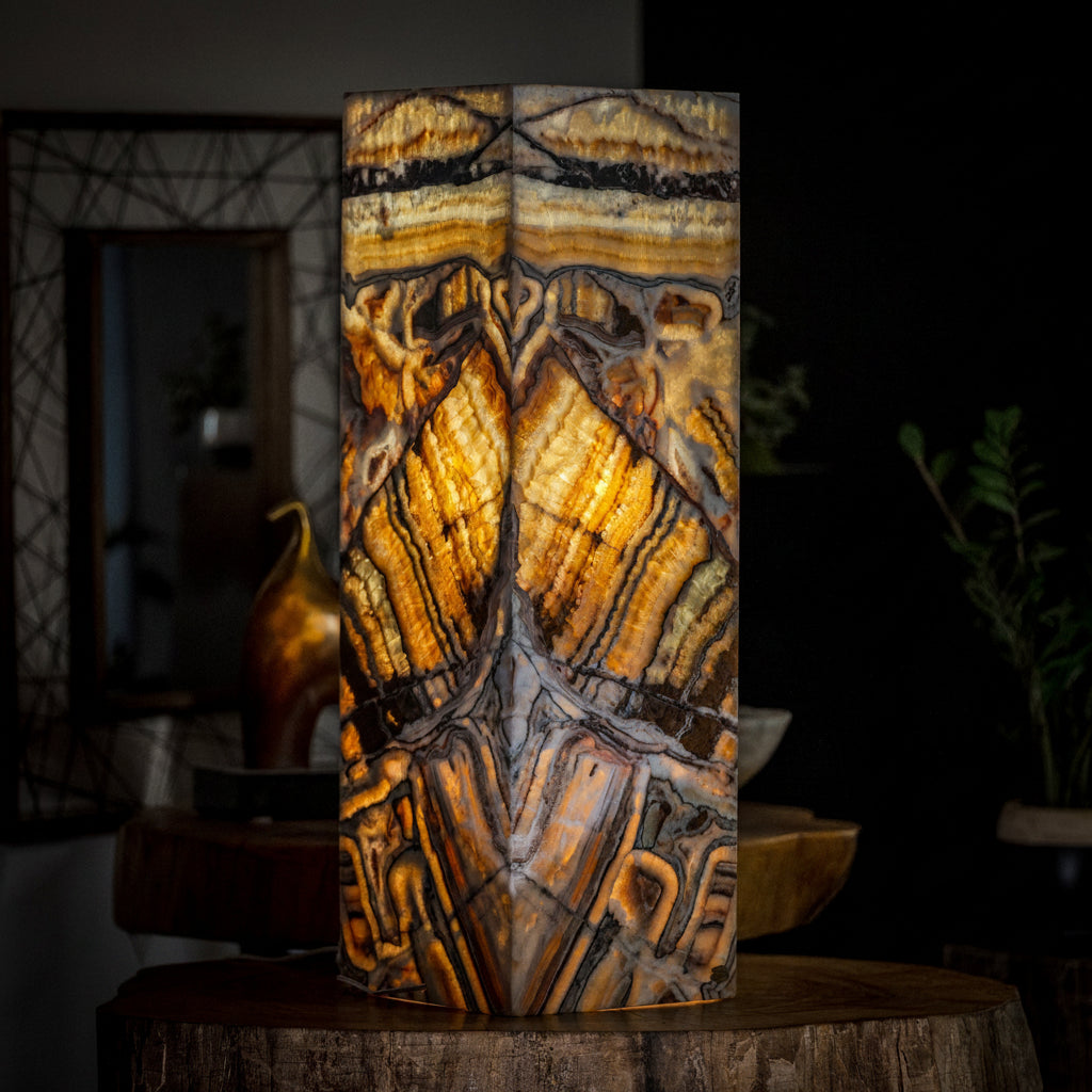 Aqua Onyx Floor Lamp - Small - 37.5"H x 12"W - Square - #3