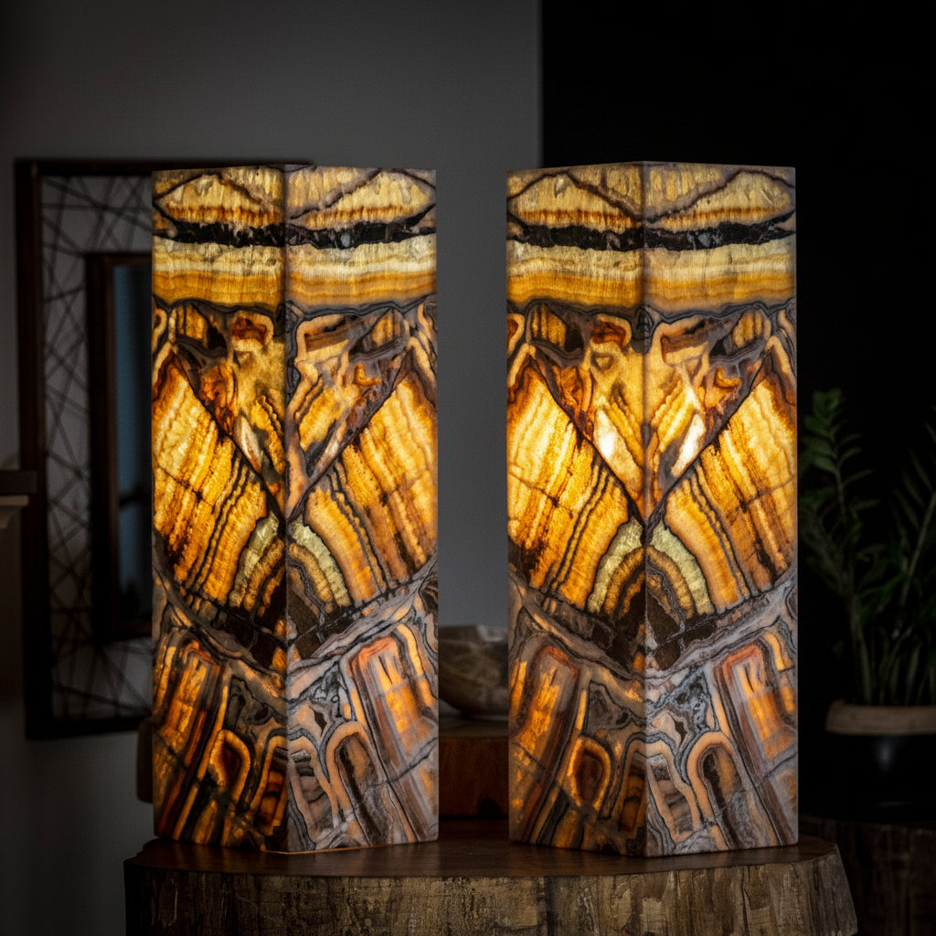 Aqua Onyx Floor Lamp - Small - 37.5"H x 12"W - Square - #3