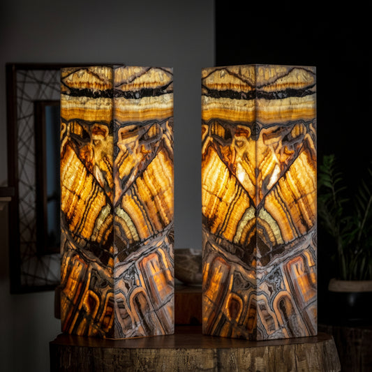 Aqua Onyx Floor Lamp - Small - 37.5"H x 12"W - Square - #3
