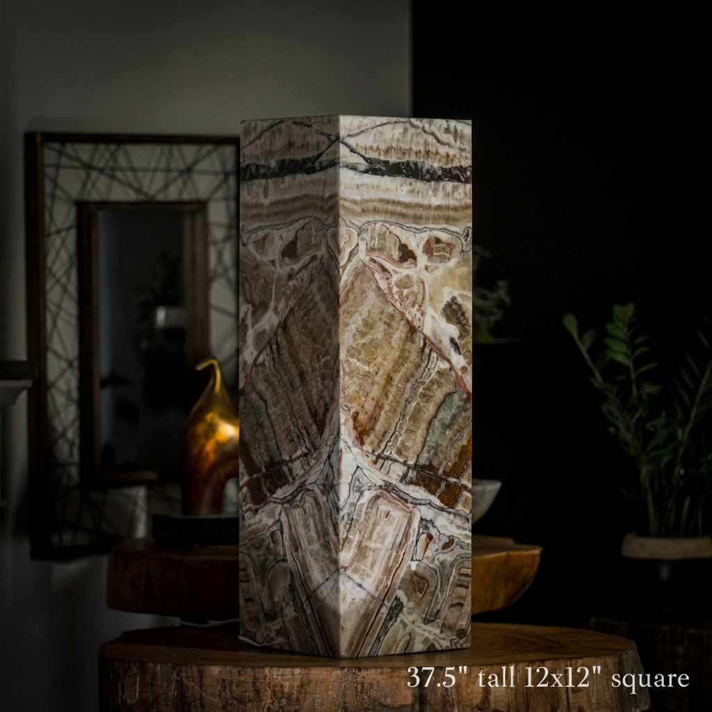 Aqua Onyx Floor Lamp - Small - 37.5"H x 12"W - Square - #3