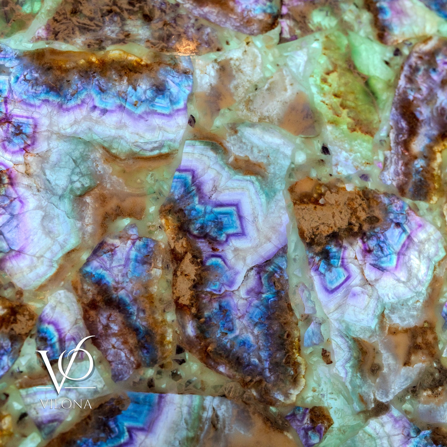 Collectors Grade Mosaic Fluorite Crystal Wall Panels