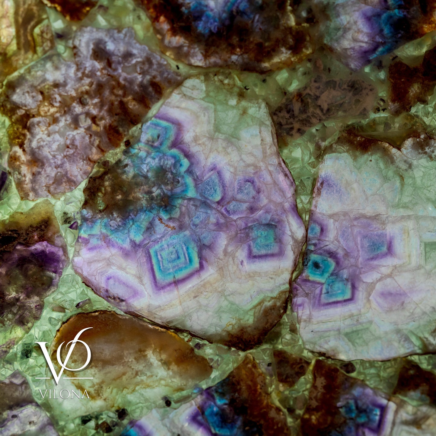 Collectors Grade Mosaic Fluorite Crystal Wall Panels