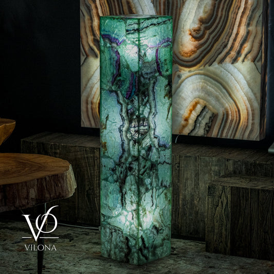 Fluorite Floor Lamp - Medium - 47.5"H x 10"W - Square - #9