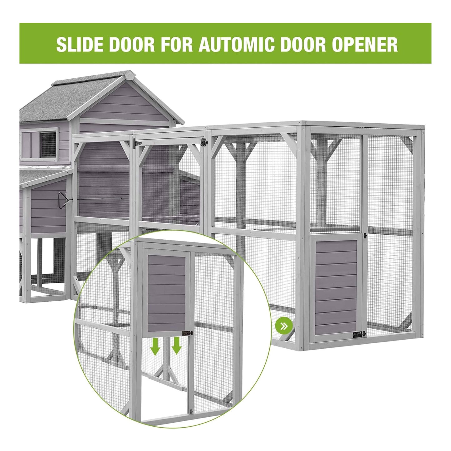 Large 137-Inch Wooden Chicken Coop With Run And 6 Nesting Boxes [10-15 Chickens]