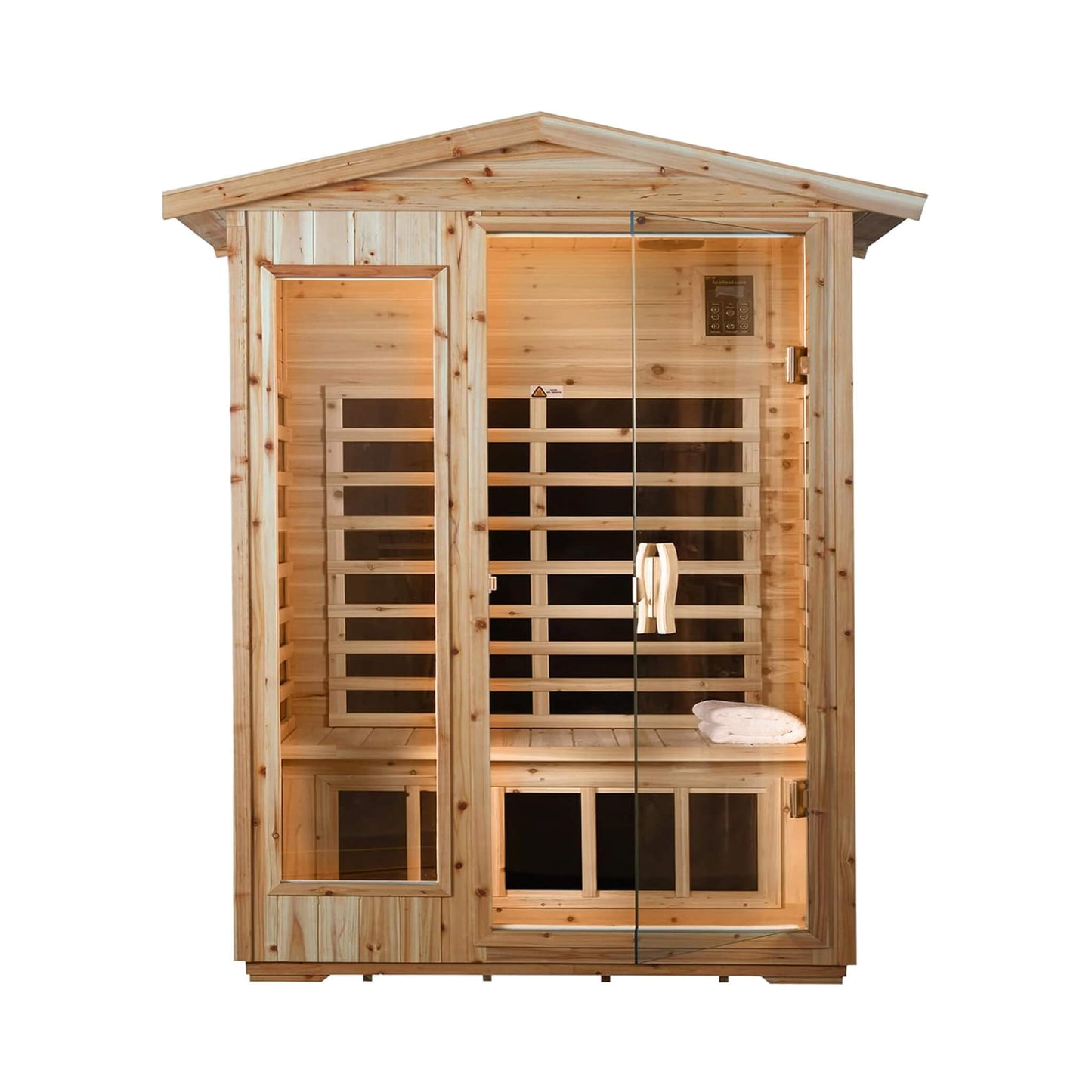 Thermora Zorin Premium 2-Person Indoor Outdoor Low EMF FAR-Infrared Hemlock Wood Personal Home Sauna Spa, 1750W