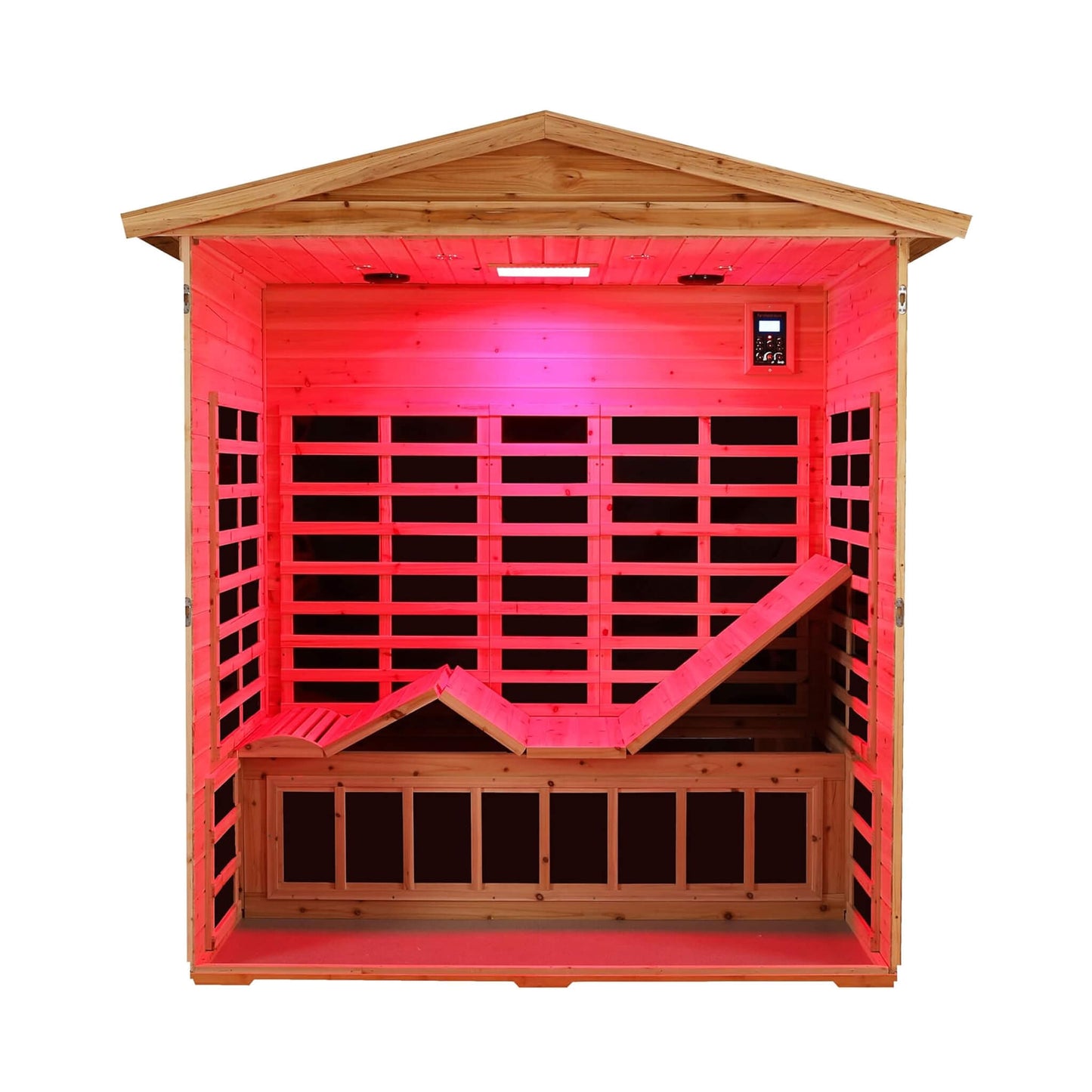 Thermora Kora Deluxe 3-Person Outdoor Full Spectrum Low EMF Infrared Home Sauna With Bluetooth Speakers And LED Reading Light