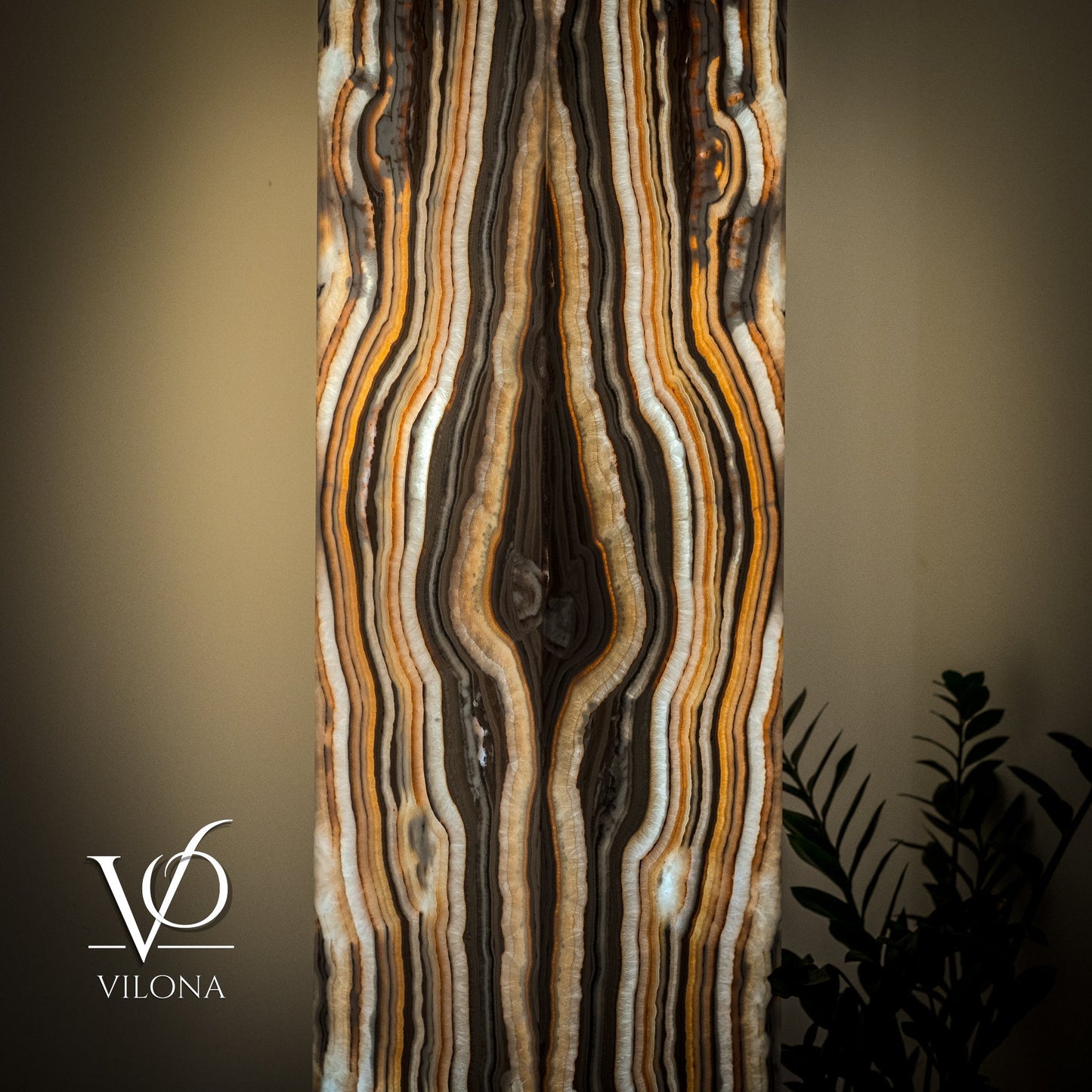 Sahara Onyx Floor Lamp - Large - 63"H x 12"W - Square - #2